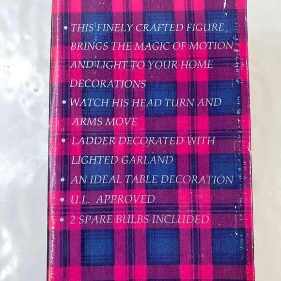 Lighted Animated Santa Figure On Ladder With Moving Arms Head Garland Decoration - Picture 8 of 13